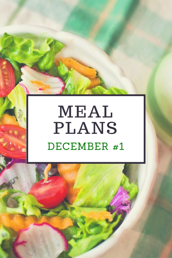 Home Well Managed Blog's December Meal Plans